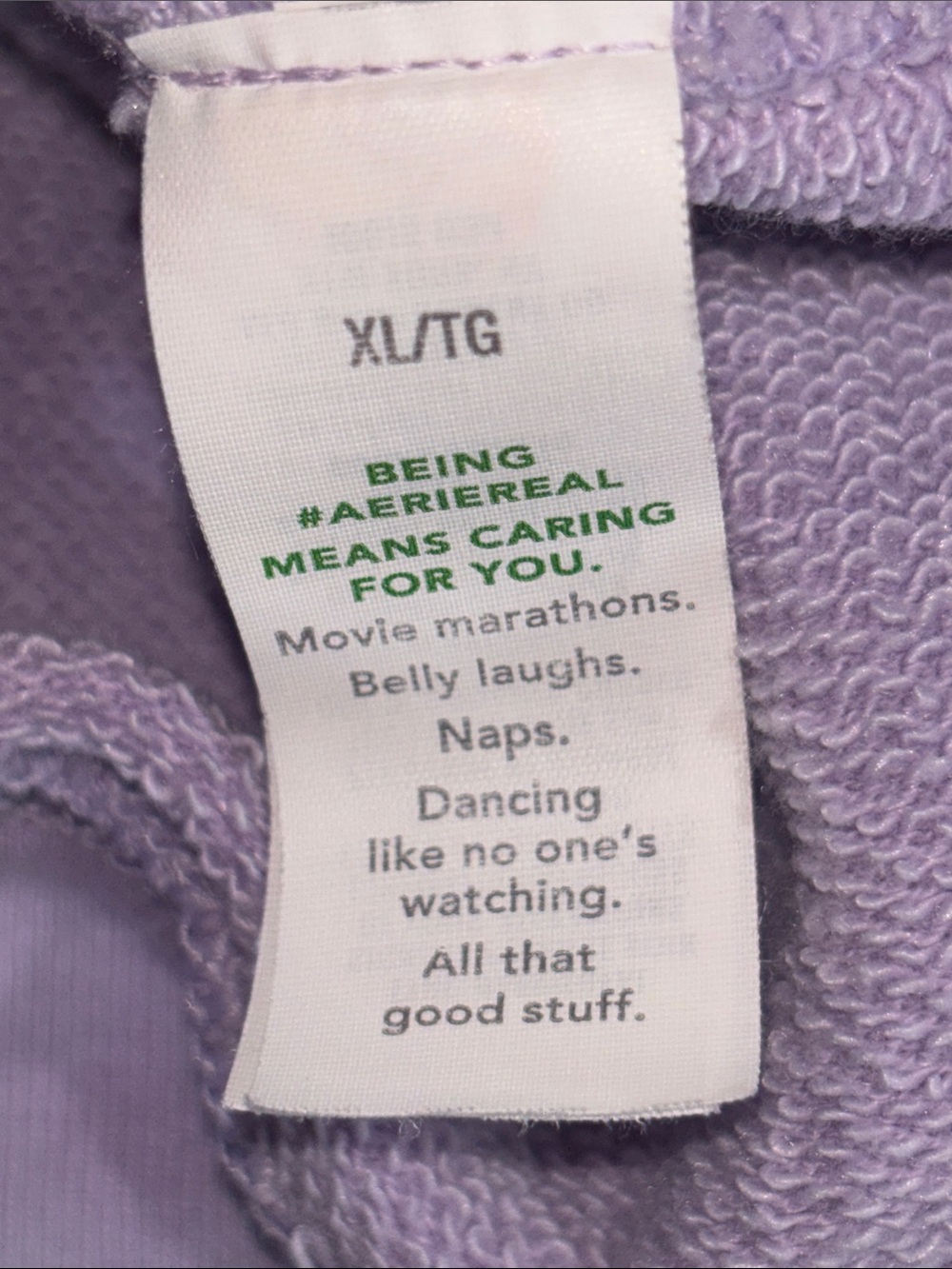 aerie Lavender "Keep It Real" Pullover Sweatshirt (size x-Large) - Picture 9 of 9